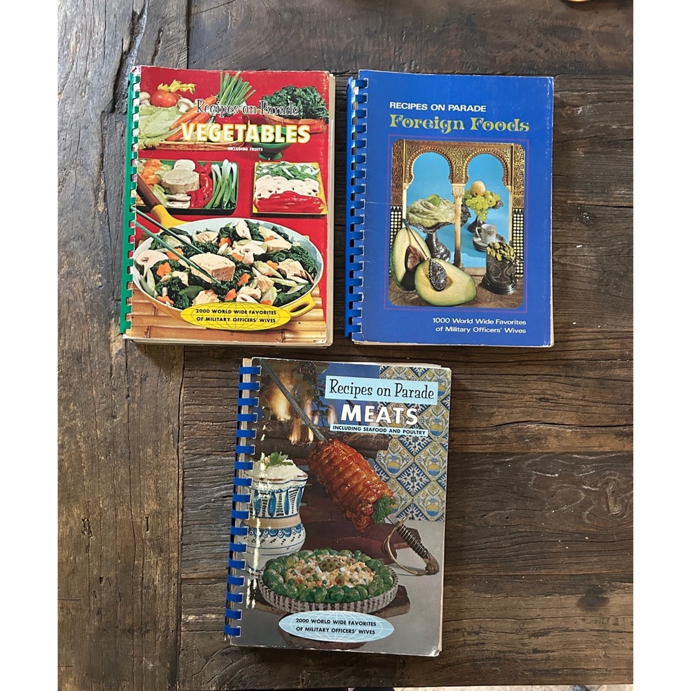 Vintage 1964 Recipes on Parade Cookbook Lot Vegetables Foreign Foods Meats 3pc